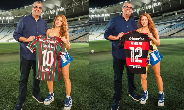 Shakira sorprendió con camisetas de Flamengo y Fluminense