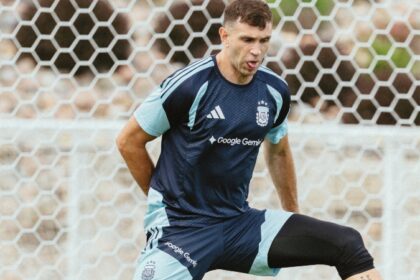 Emiliano Martínez entrenando con Selección Argentin
