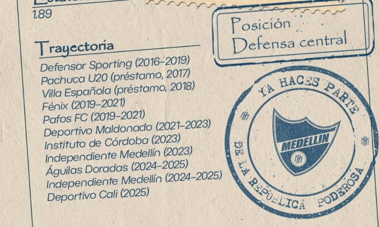 Primer refuerzo del Medellín ya es oficial para 2026-ll